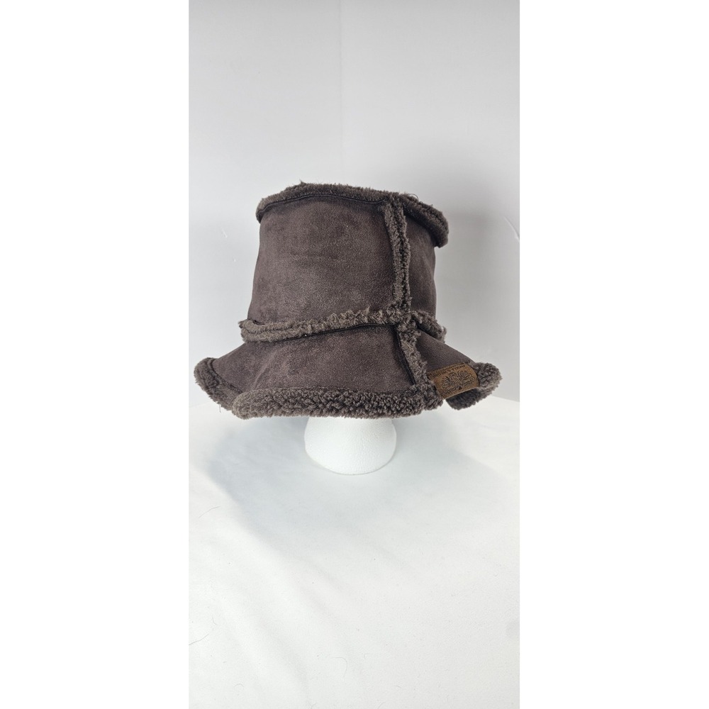 Angela & William‎ Faux Shearling Bucket Hat Brown Winter Boho Cozy Hat